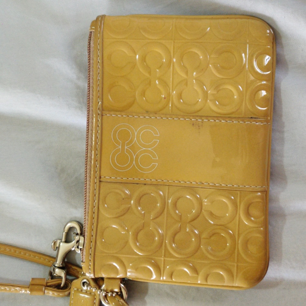 Coach patent leather wristlet